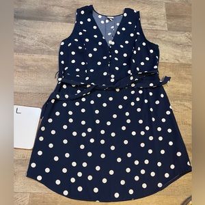 Universal Thread Dress Navy Polka Dots Light Material